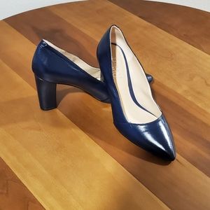 Franco Sarto Navy Leather Heels